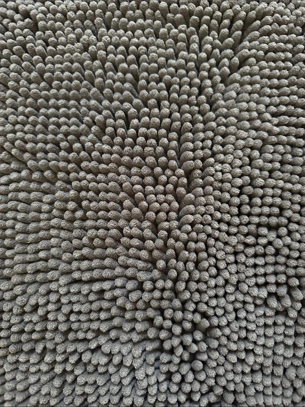 Plush Gray Chenille Bath Rug